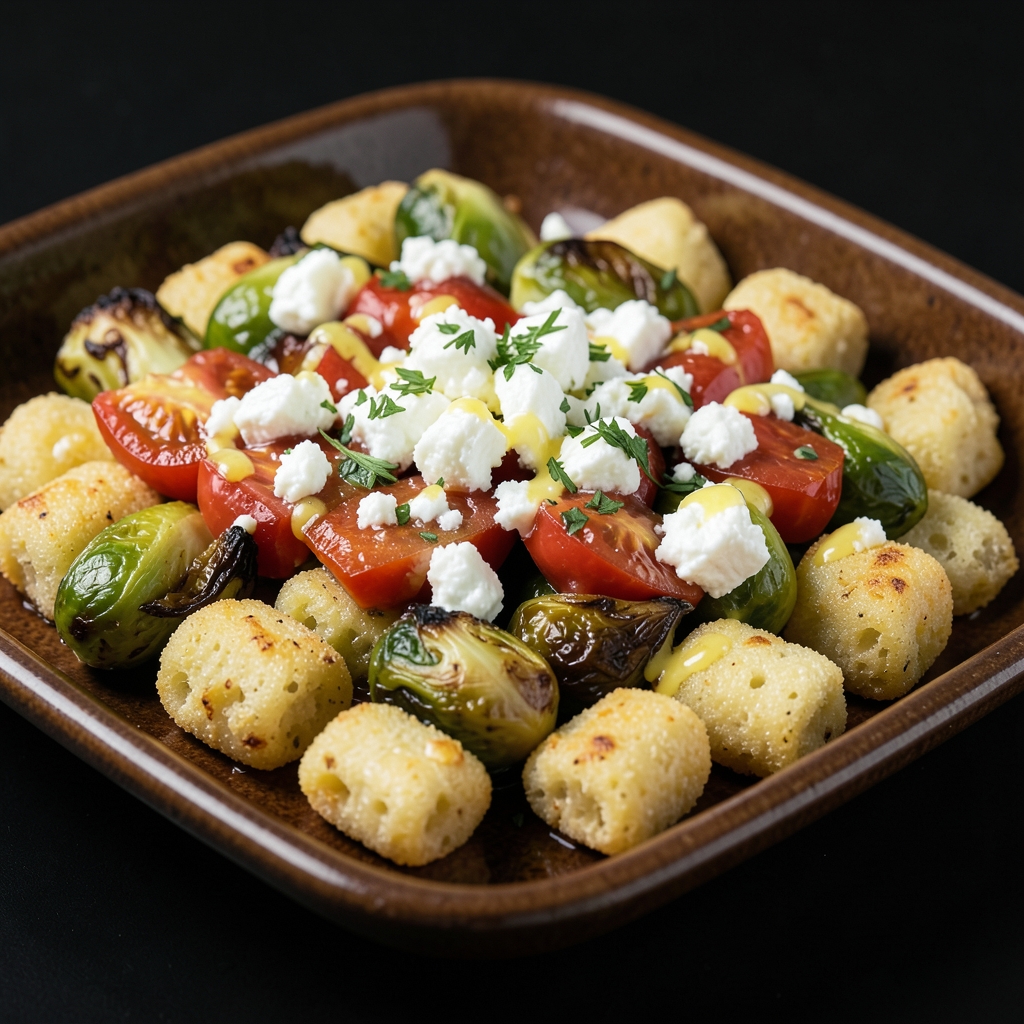 Sheet-Pan Gnocchi with Brussels Sprouts, Tomatoes, and Feta