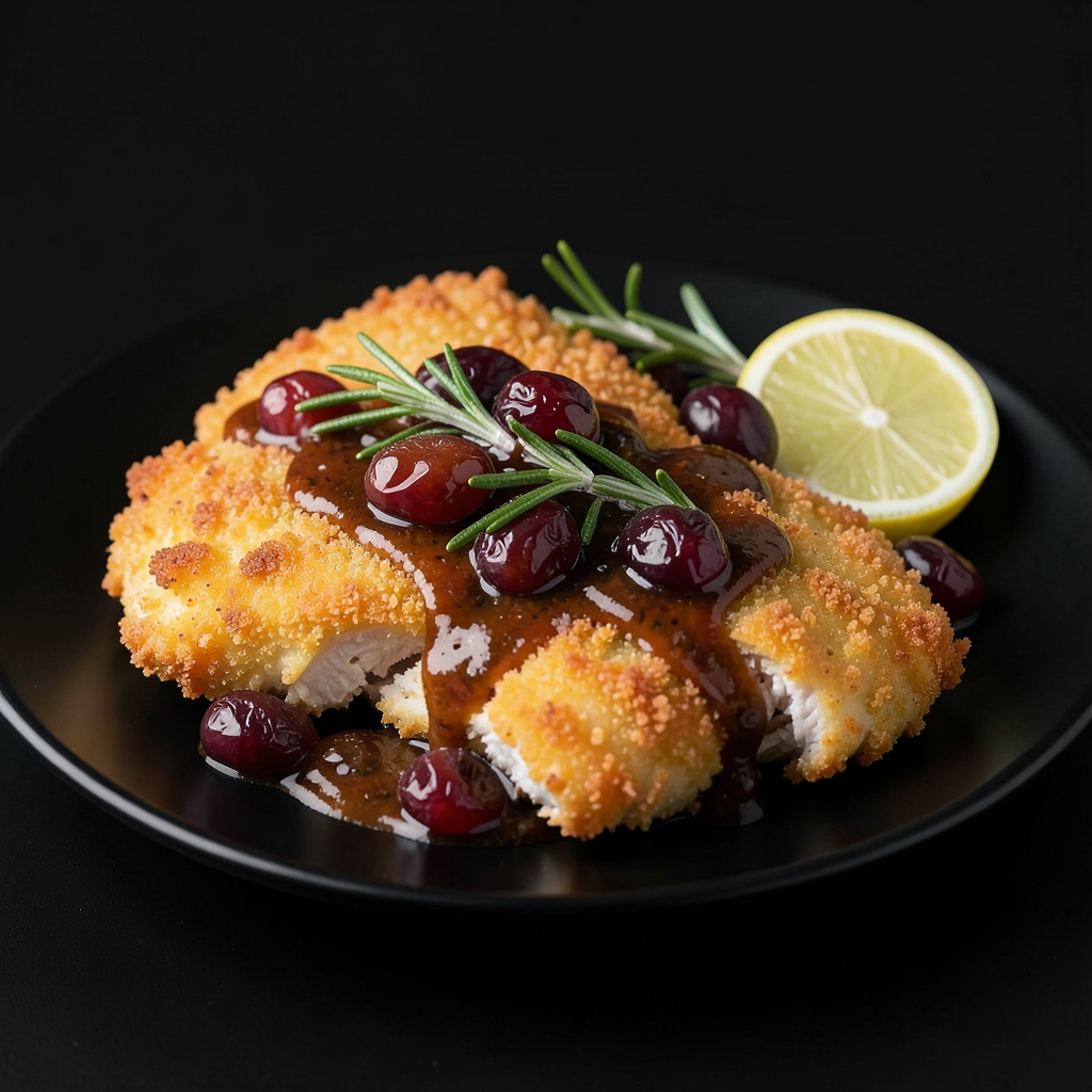 Crispy Chicken with Blistered Grapes and Rosemary Pan Sauce
