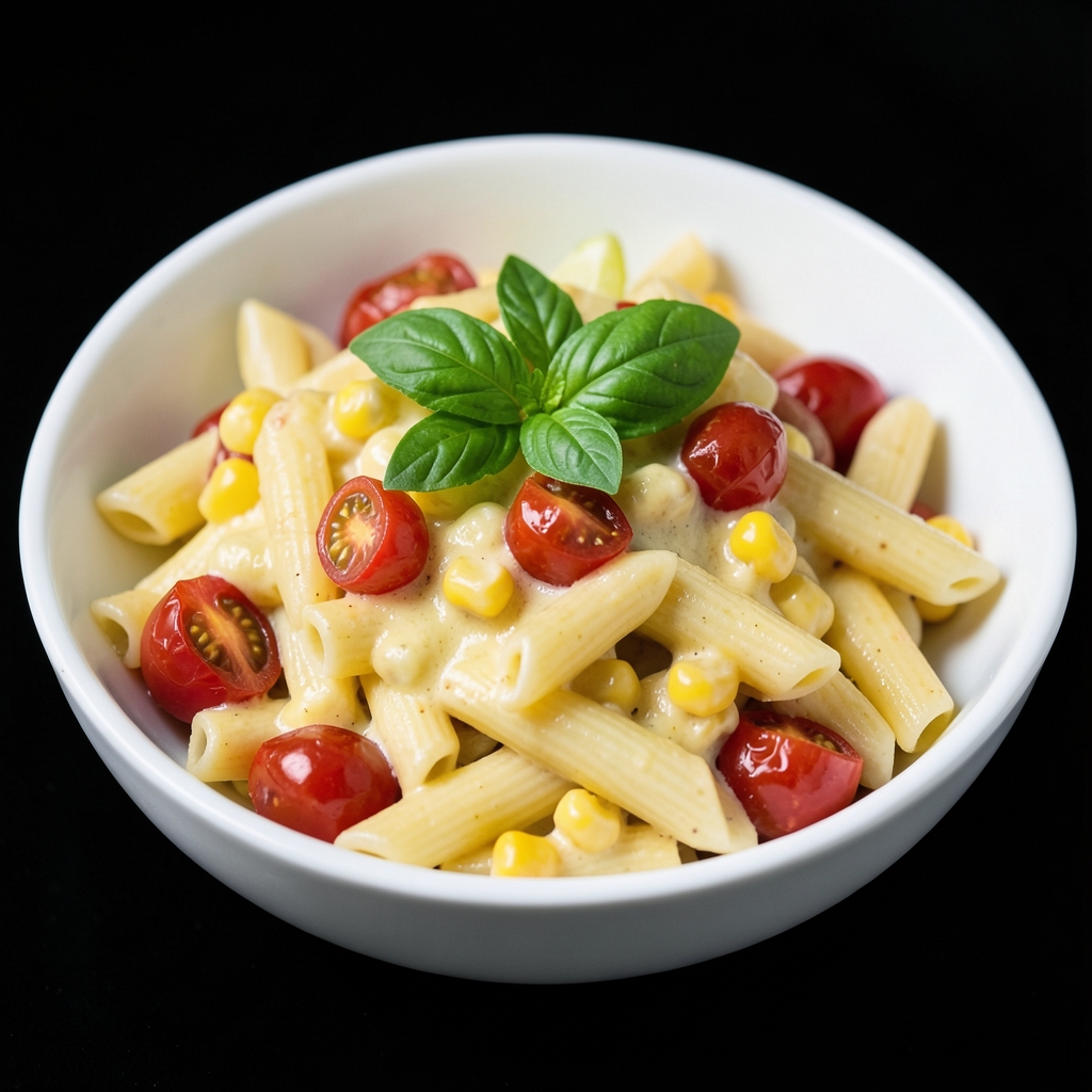 Creamy Corn and Burst Tomato Penne
