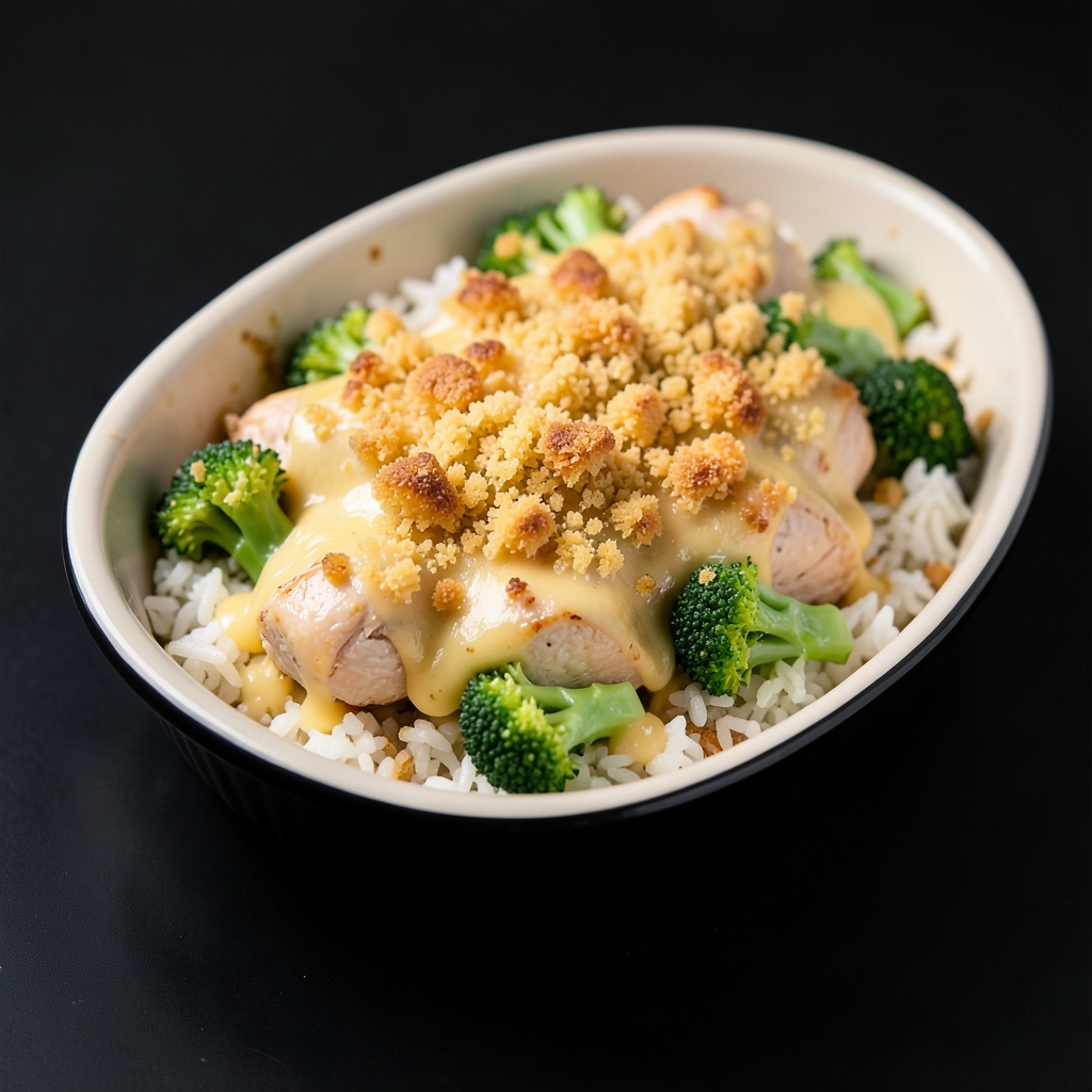 Chicken and Broccoli Rice Bake with Buttery Cracker Crust