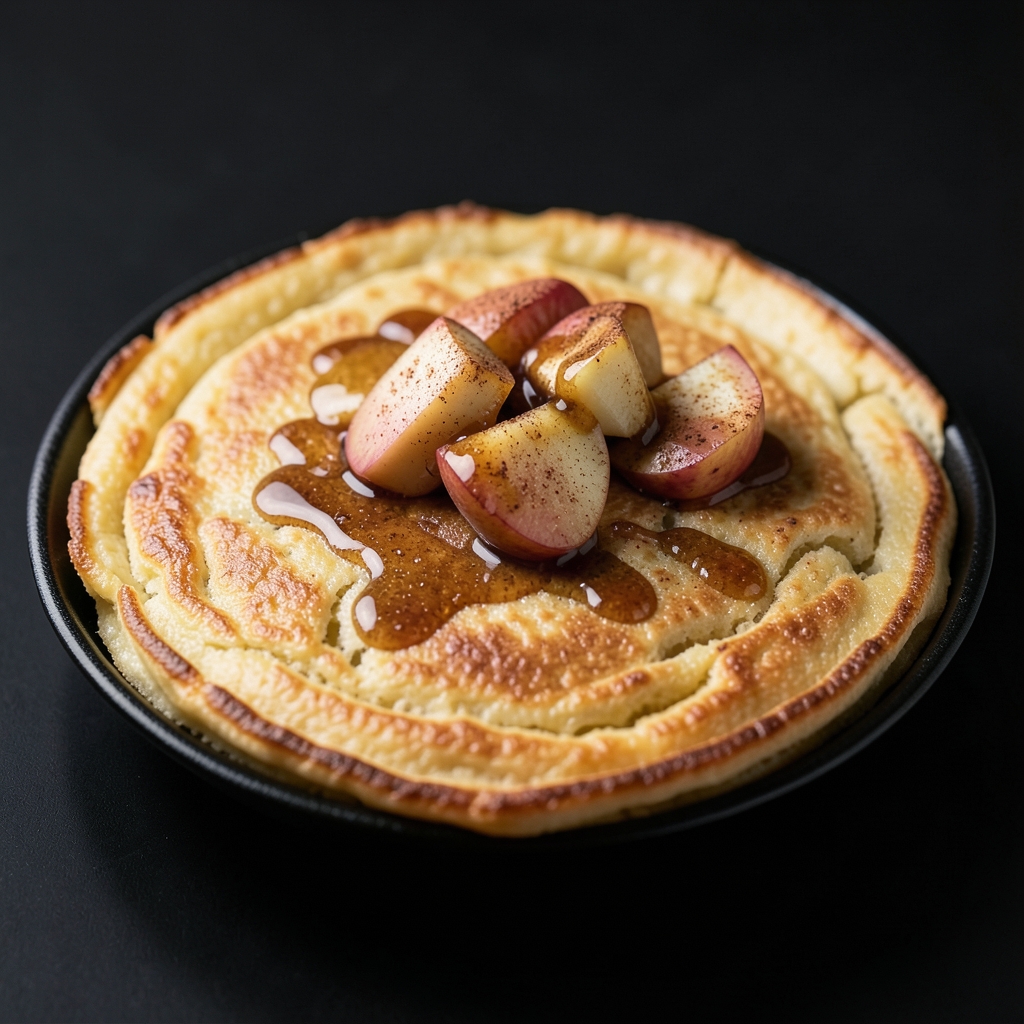 Cinnamon Apple Dutch Baby with Maple Drizzle