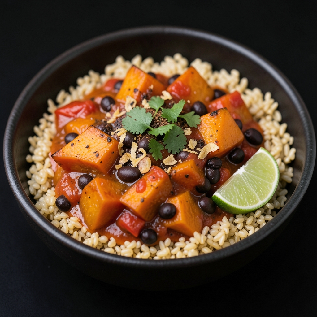 Beninese-Inspired Smoky Pumpkin and Black-Eyed Pea Stew with Millet