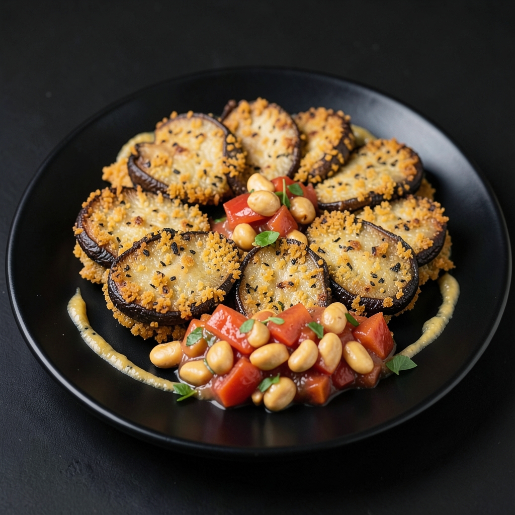 Eswatini-Inspired Sorghum-Crusted Oyster Mushrooms with Warm Peanut-Tomato Relish