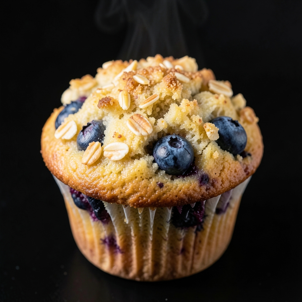 Lemon-Blueberry Muffins with Brown Sugar Oat Crumble