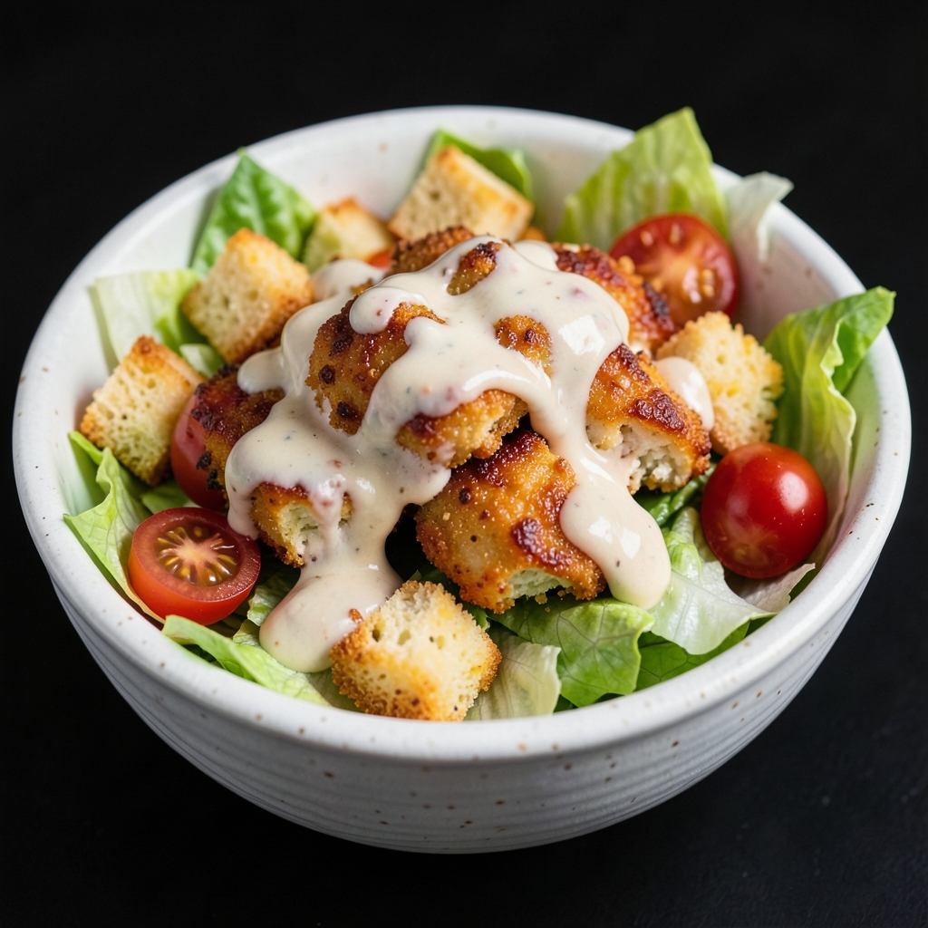 Crispy Ranch Chicken and Cornbread Wedge Salad