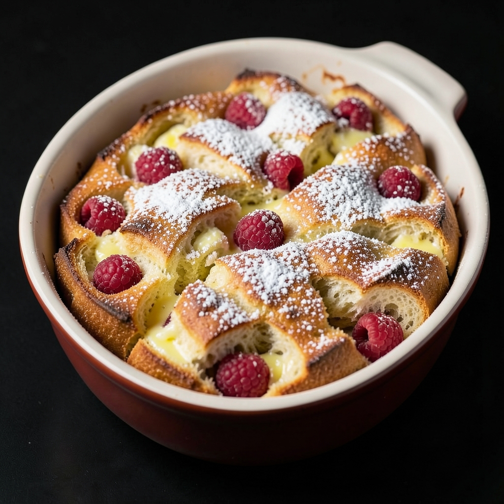 Raspberry-Lemon Cream Cheese French Toast Bake