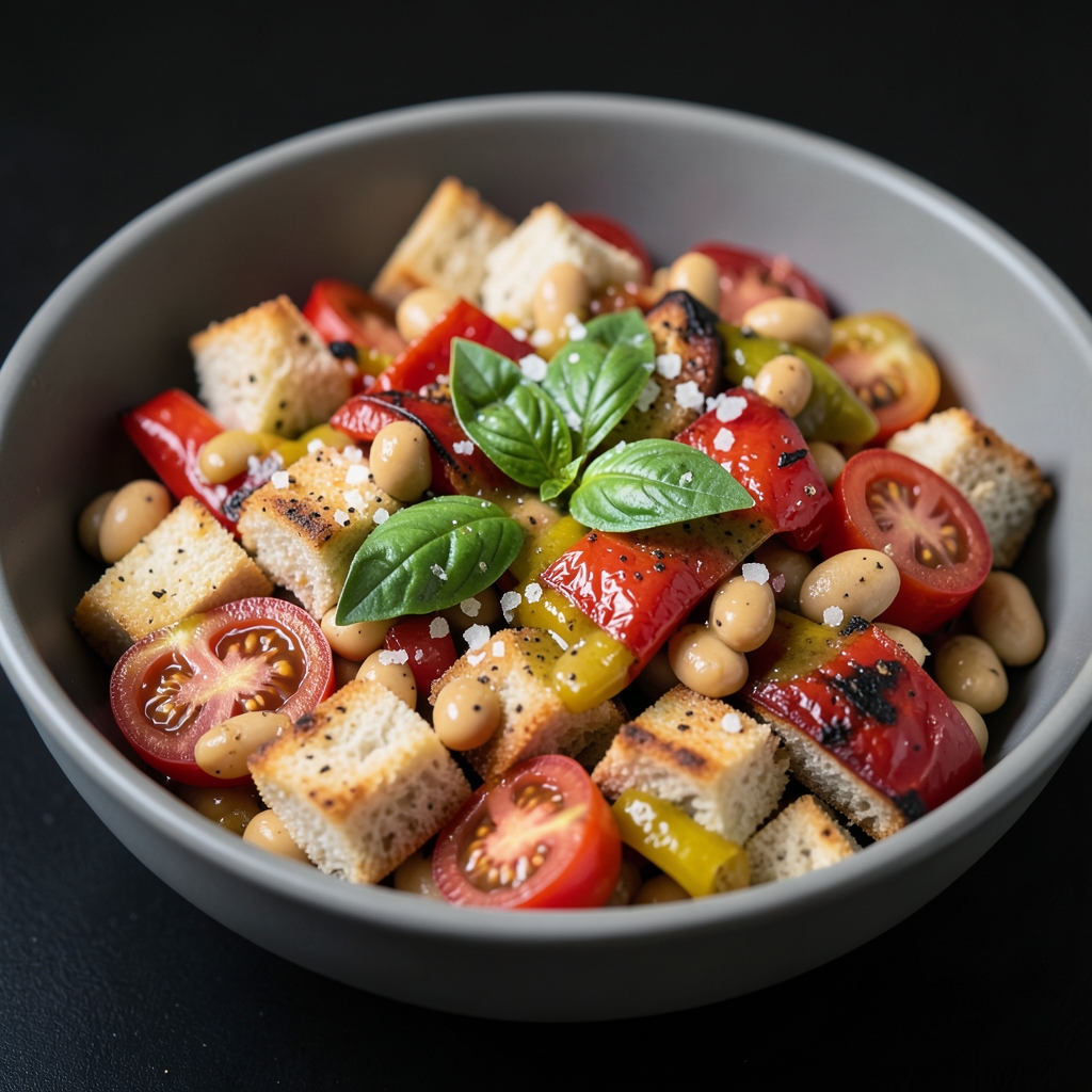 Roasted Pepper and Butter Bean Panzanella