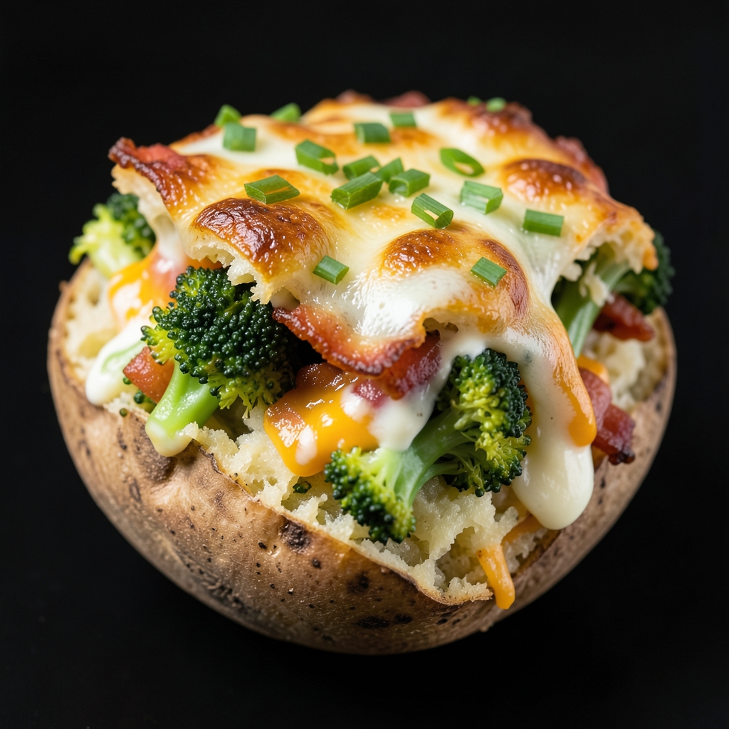 Bacon-Broccoli Twice-Baked Potatoes with Chives