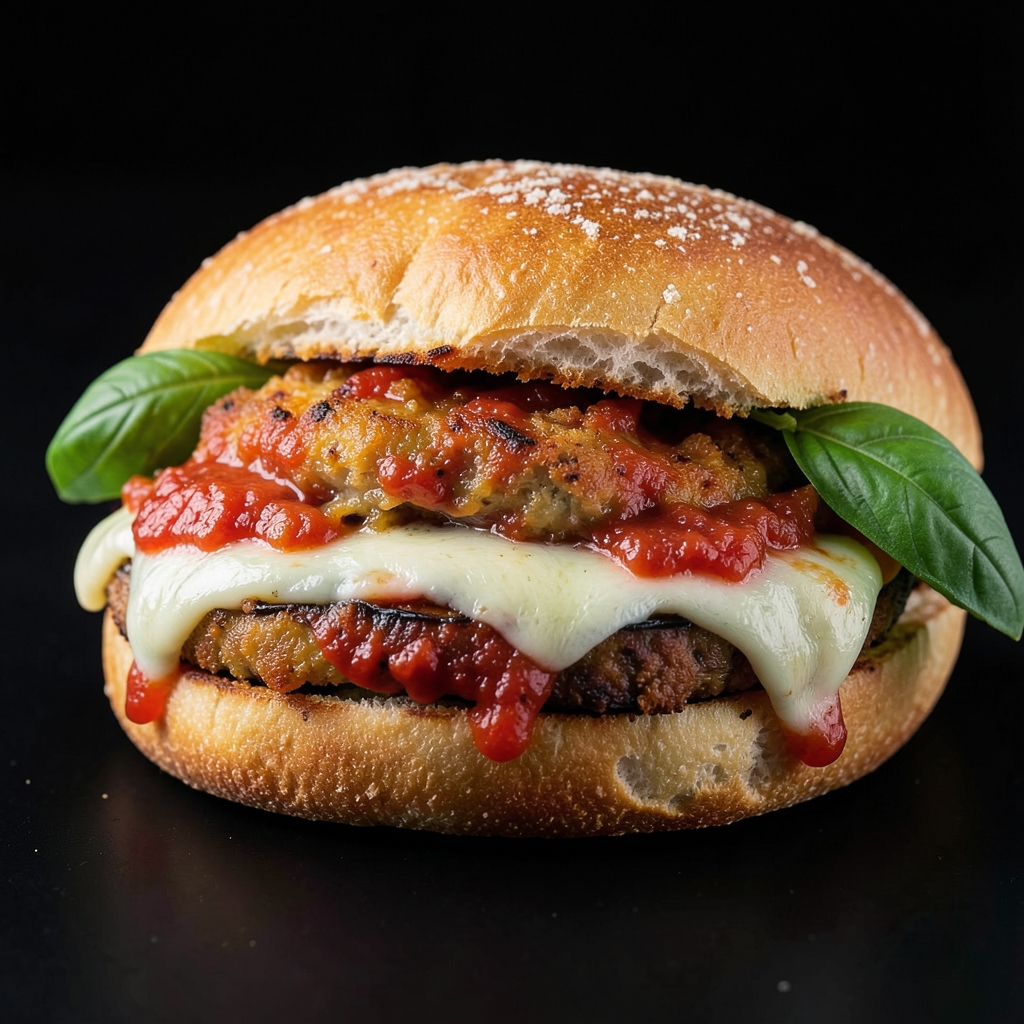 Crispy Eggplant Parmesan Sandwiches with Basil