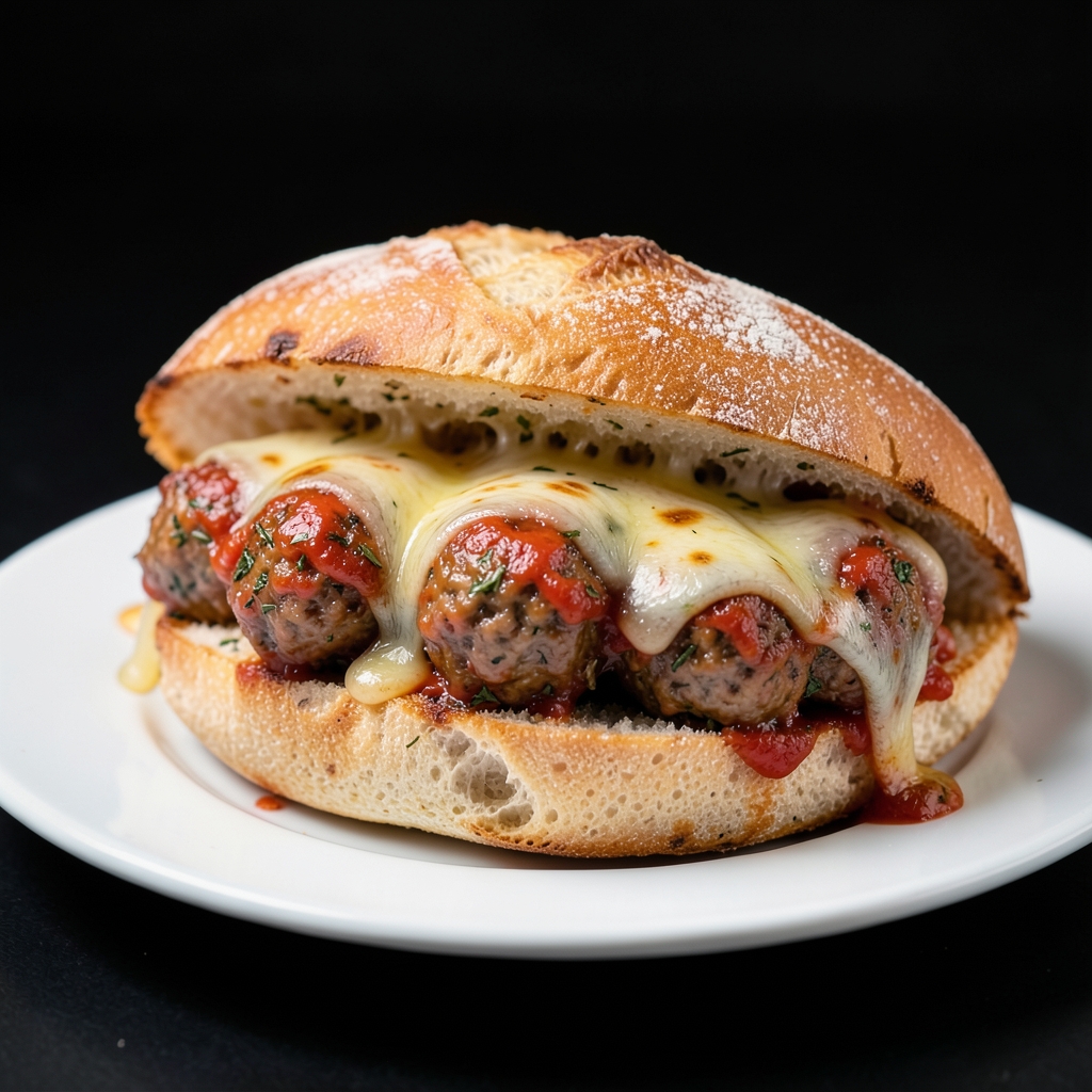 Garlic-Herb Meatball Subs with Melty Provolone