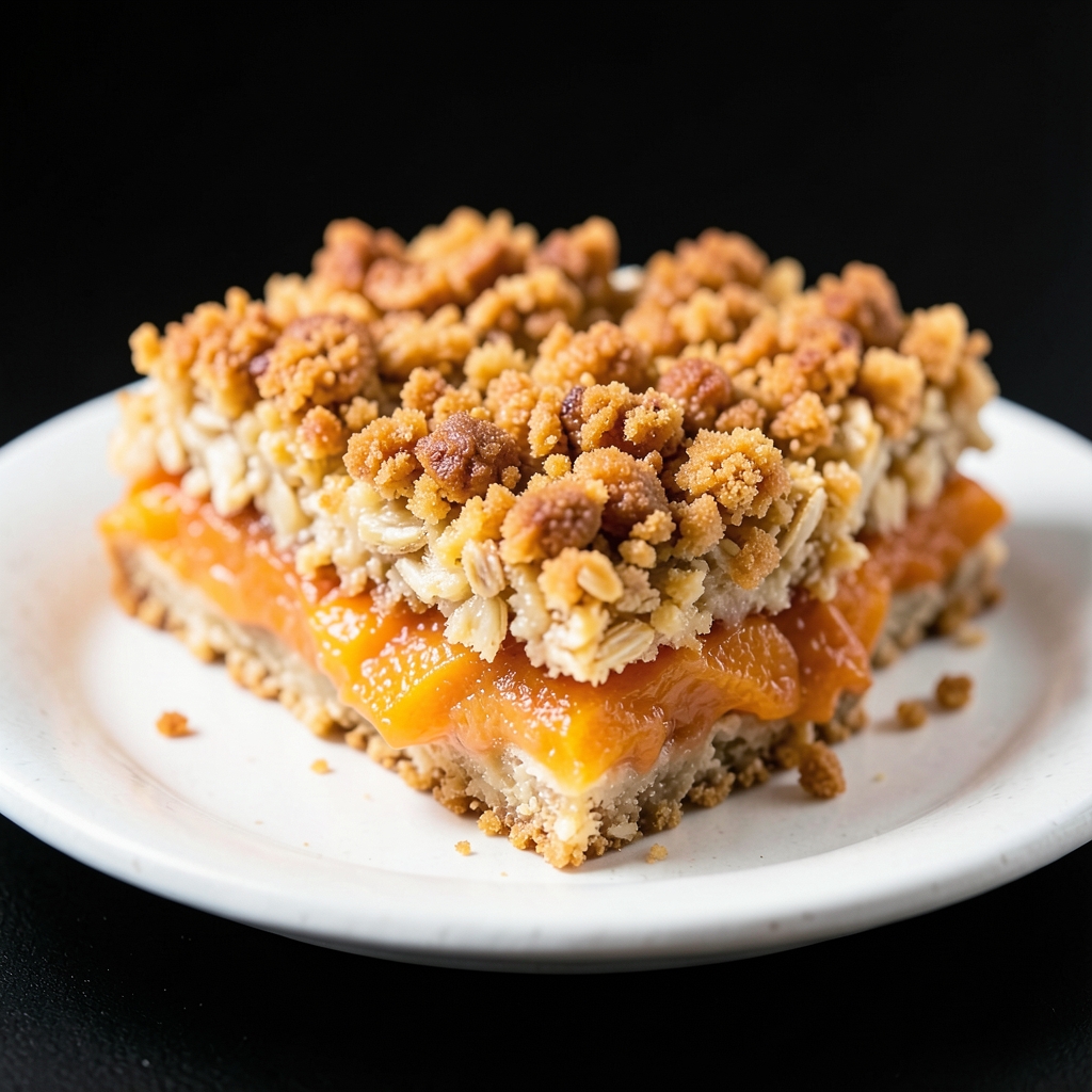 Brown-Butter Peach Oat Crumble Bars