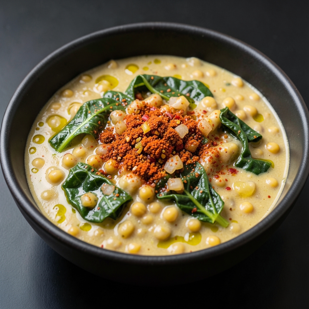 Berbere-Scented Yellow Split Pea Stew with Greens