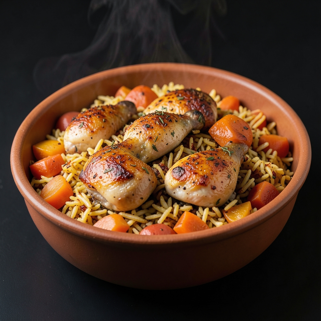 Saffron Chicken and Apricot Rice (Azerbaijani-Inspired)